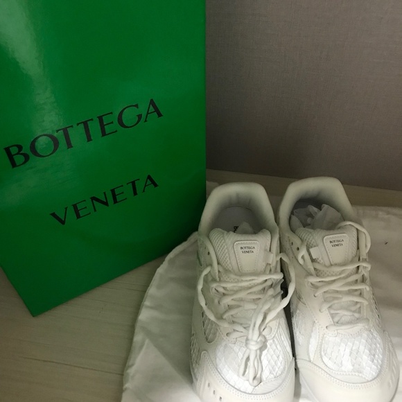 Bottega Veneta Shoes - Bottega Veneta Men's/Women's White Thick-Sole Mesh Sneakers
